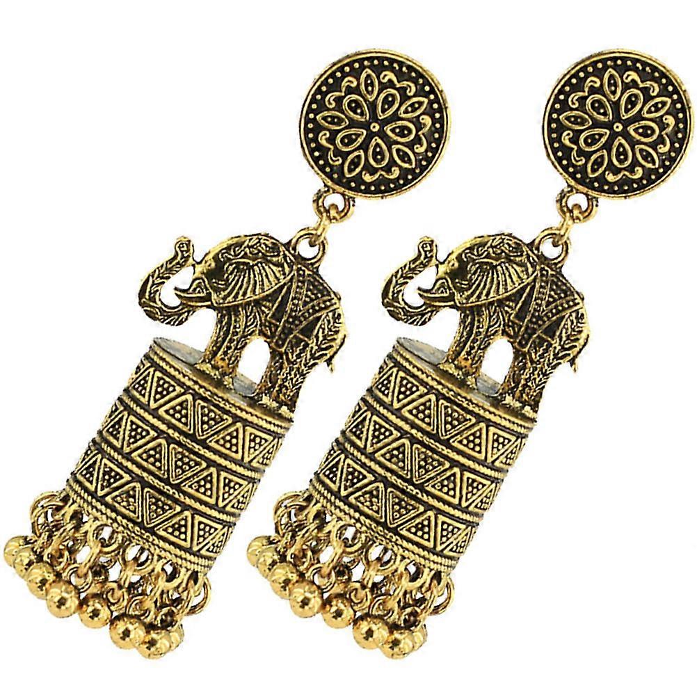 Here's a refined and appealing product description based on the title you provided:
 
**1 Pair Ethnic Elephant Dangle Earrings for Women –
