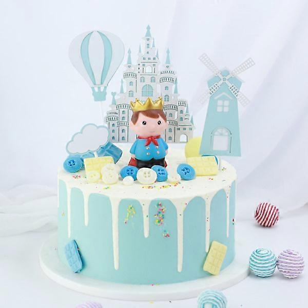 漫画ハッピーバースデーケーキトッパーかわいいプリンセスキャッスルバルーン