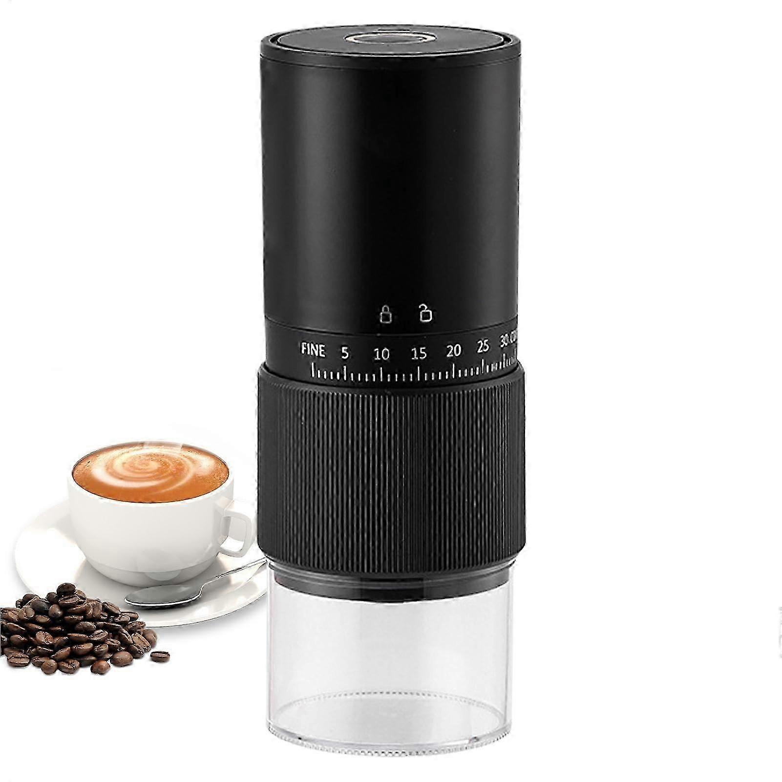 Coffee Grinder Grinder Adjustable Grinder Coffee Grinder Refillable Kitchen Noise Reduction Black