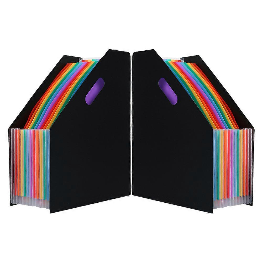 2pcs Accordion File Folder Organizer, Vertical Filing System for Documents, Receipts & Cards, Plastic Storage for Home, Office & School Use