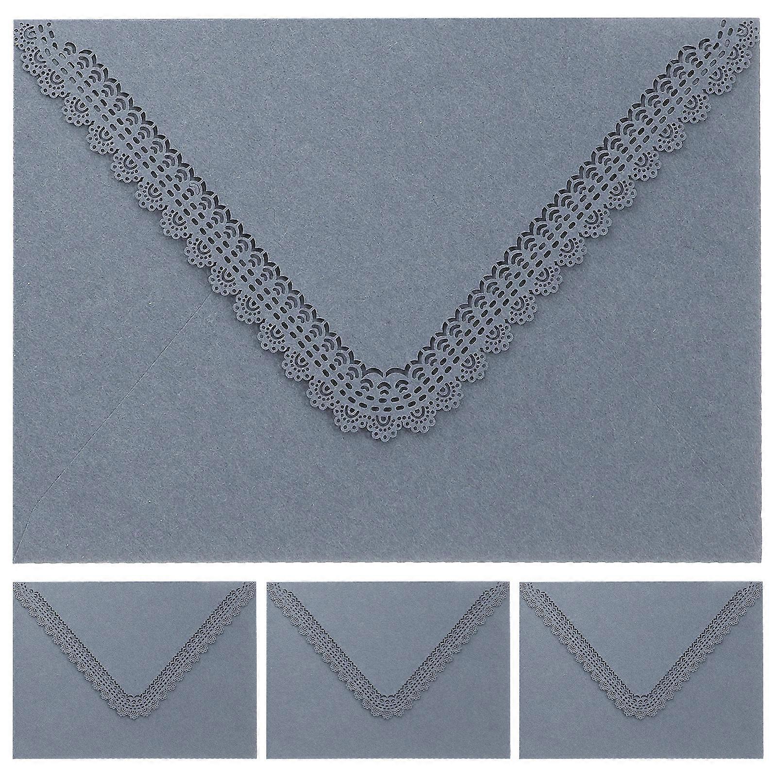 Fancy Envelopes For Invitations Elegant Design Suitable For Holidays Anniversaries Packaging Grey Color 4Pcs