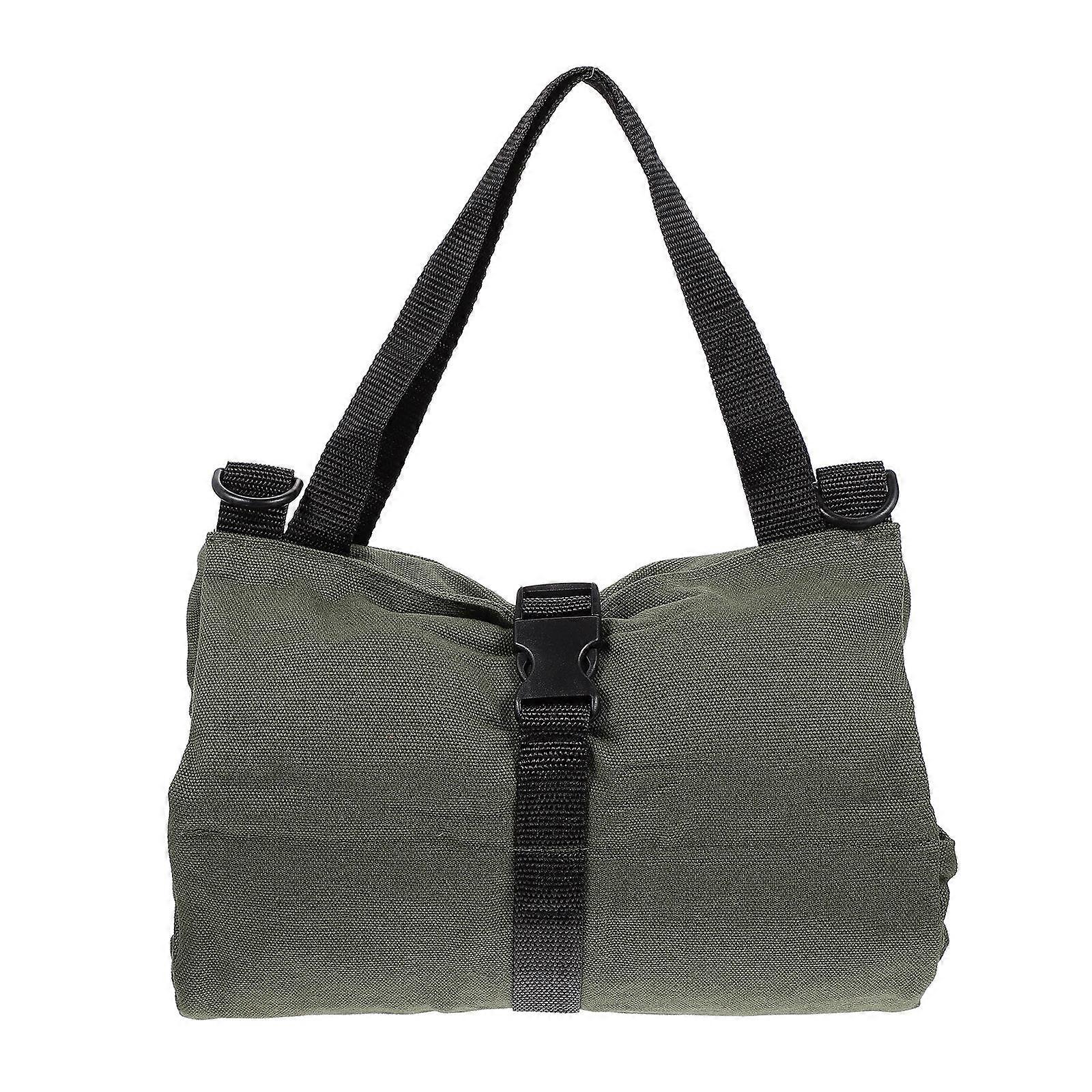 Green Canvas Car Seat Storage Pouch with Zipper Design for Multifunction Tool Storage Bag 10.5x7.9 Inches