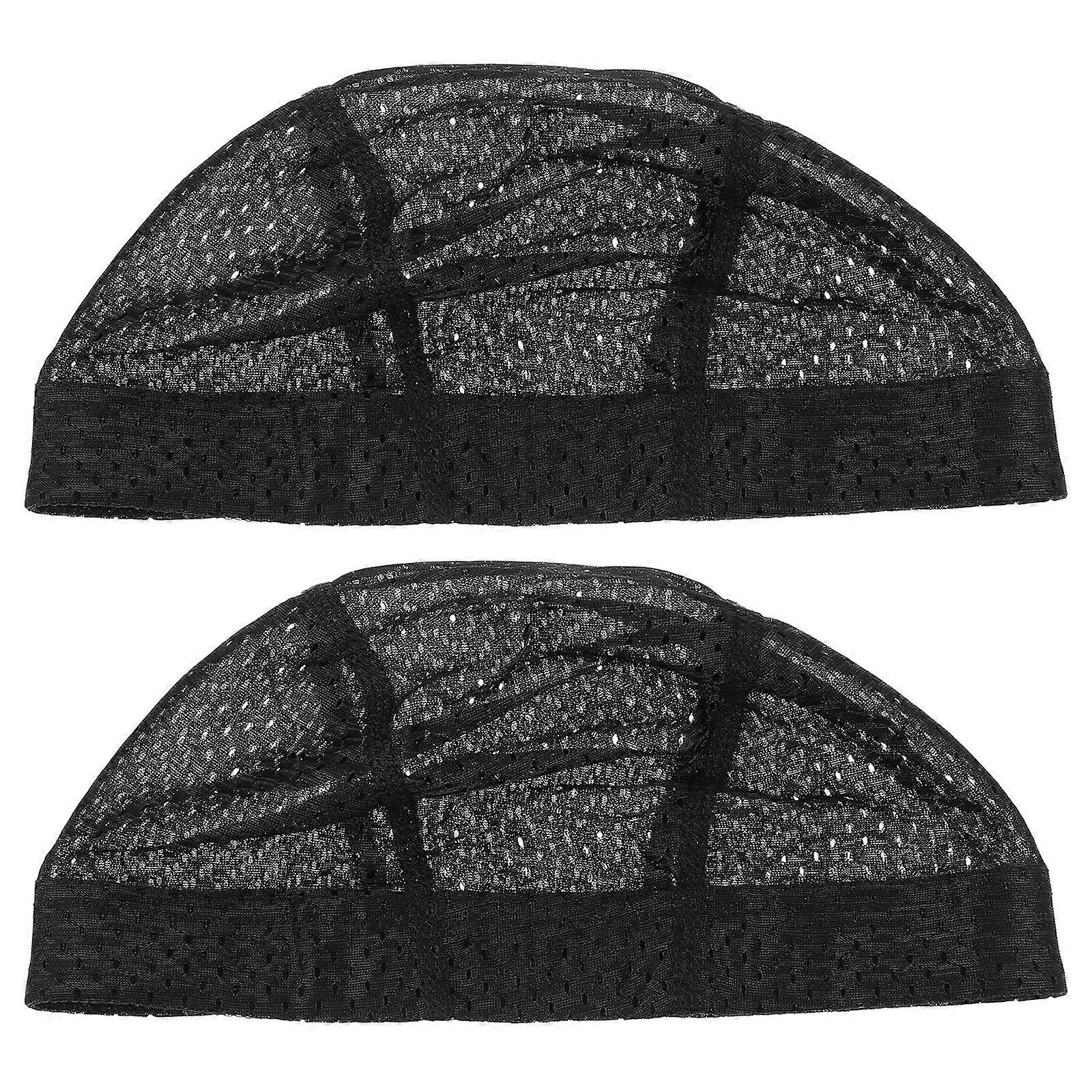 Practical Wig Caps for Hairdressing Made of Cloth Black Color 2Pcs Lightweight and Elastic