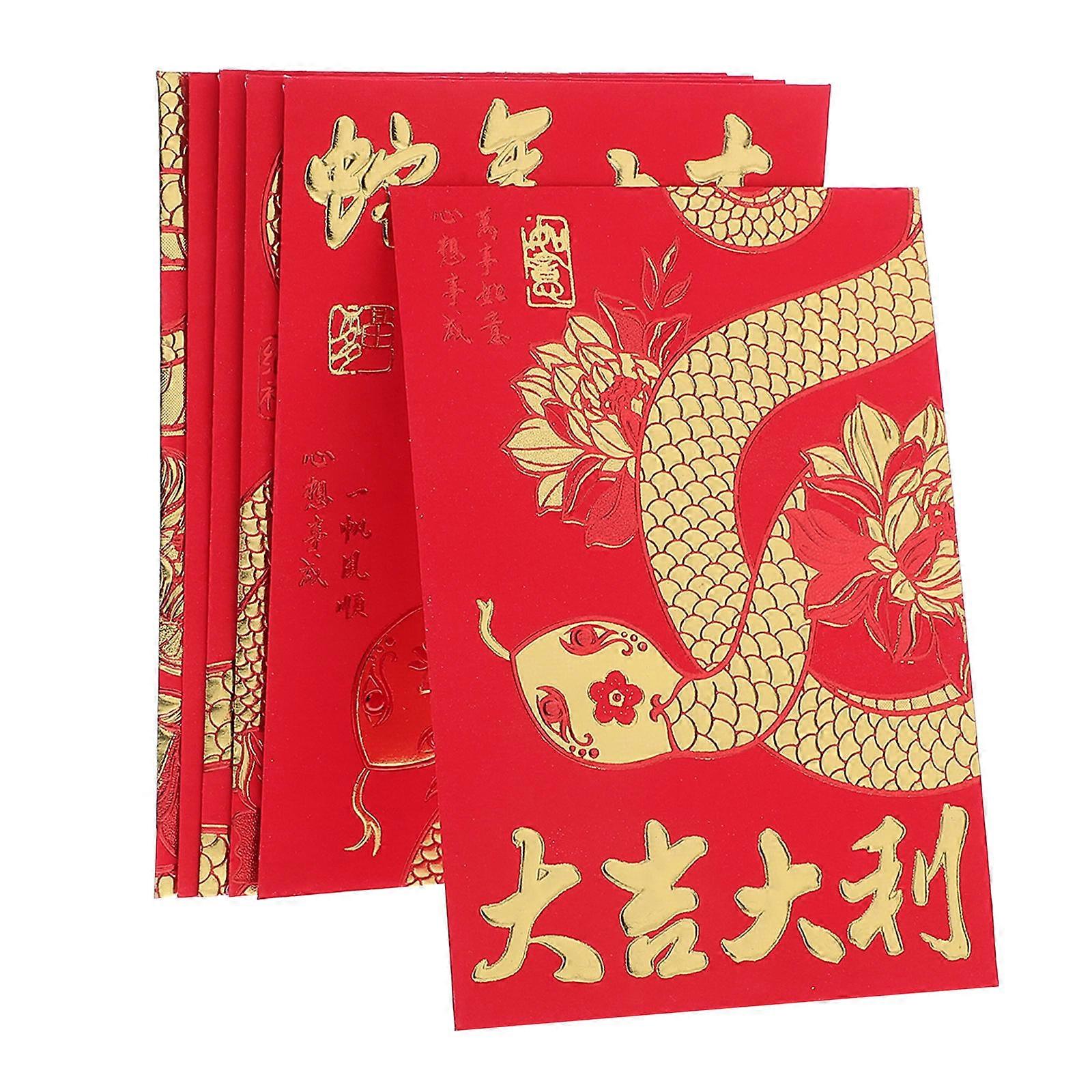 36pcs Chinese New Year Red Envelopes - Traditional Red Packets For Lunar New Year 2025 With 6 Unique Gold Foil Designs, Perfect For Lucky Money Gifts