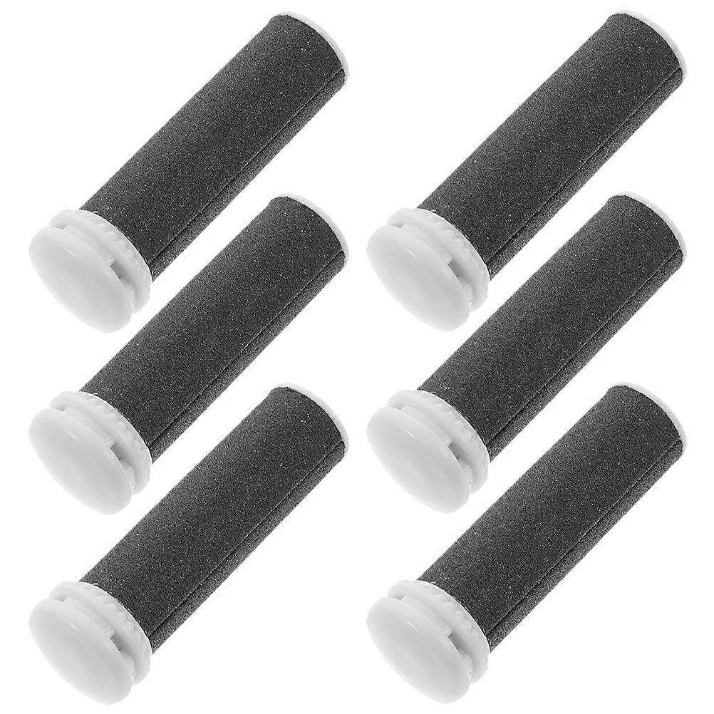 Black Replacement Roller Heads for Electric Foot File Pedicure Tools 6pcs Small Size