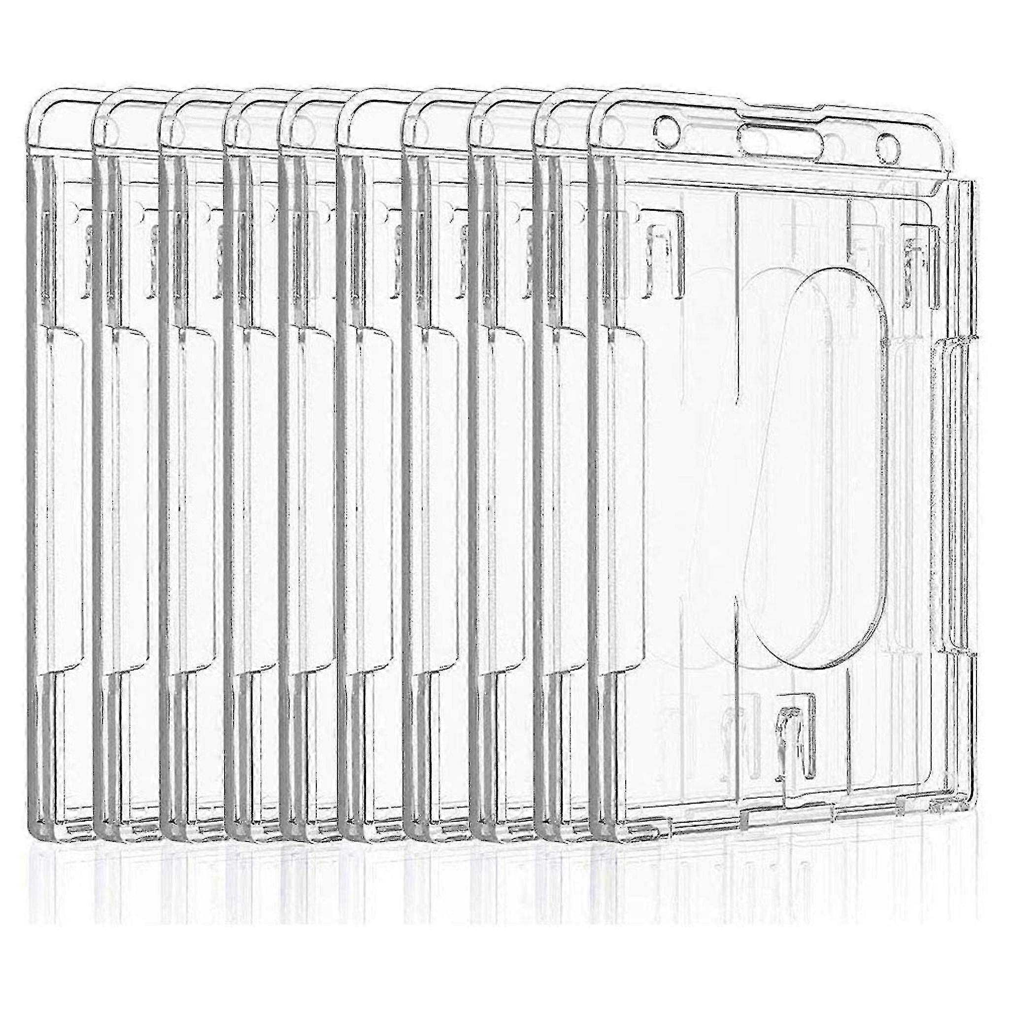 حزمة من 10 حاملي بطاقة الهوية ، البلاستيك الصلب ، حامل بطاقة الهوية الشفافة ل 2 بطاقات. حامل بطاقة الهوية ، بلاستيك صلب ، عمودي ، لبطاقات الهوية