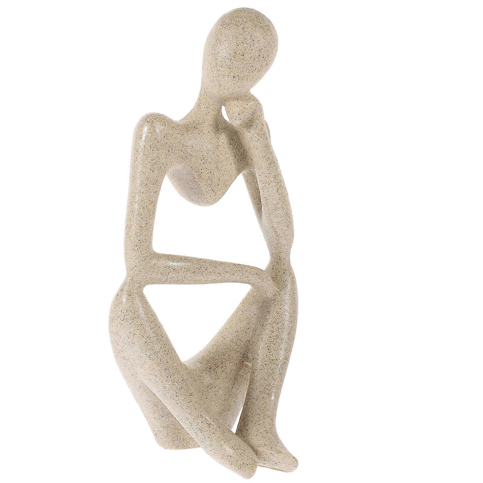 Decorative Table Statue Modern Abstract Figure Thinker Sculpture For Garden 23.00X11.30X9.50CM Resin 1 Pair
