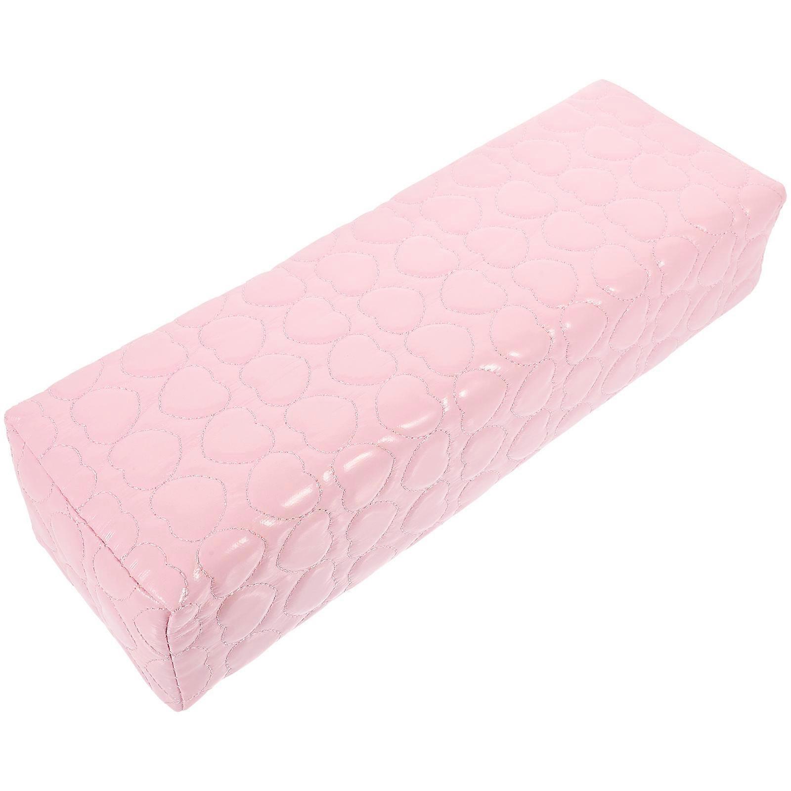 Pink Nail Art Hand Pillow with PU and Sponge for Comfortable Manicure Experience 6.3 x 3.1 inches