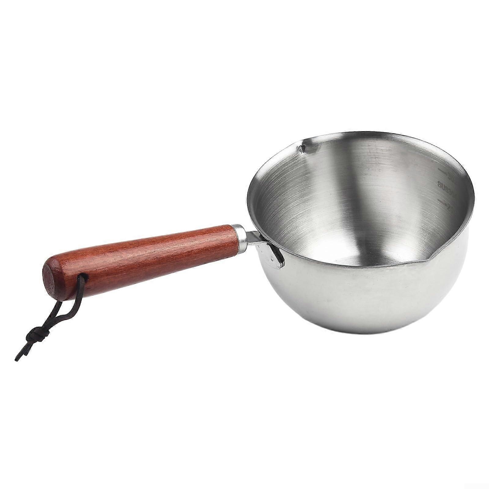 Mini Stainless Steel Milk Pot 300ml Non-Stick Easy Clean with Comfortable Handle for Coffee, Butter, and Oil