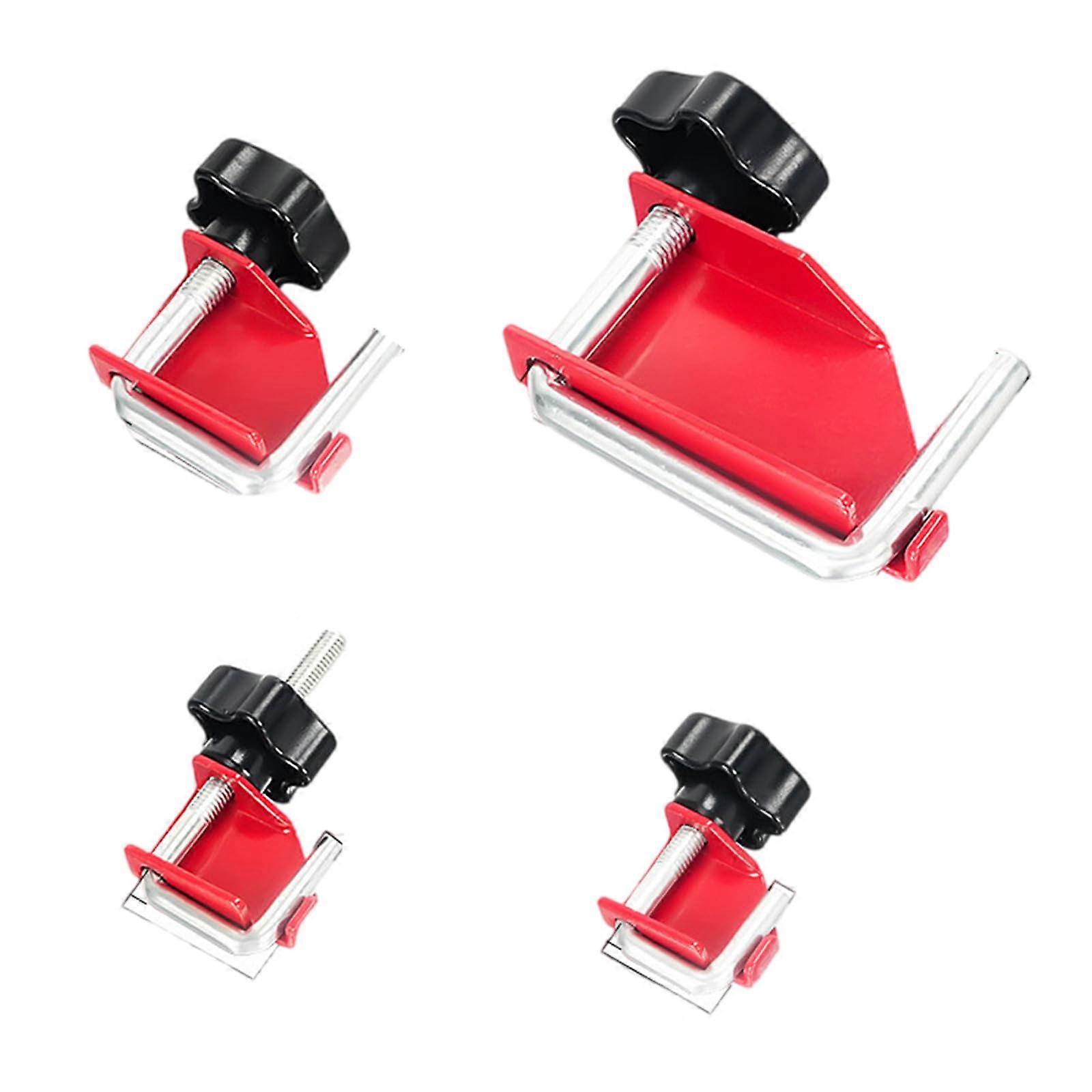 4Piece Metal Hose Clamp Fastening Tool Set, Tensile Steel Fasteners with Protective Guards for Household and Workshop Use, Red Card Set