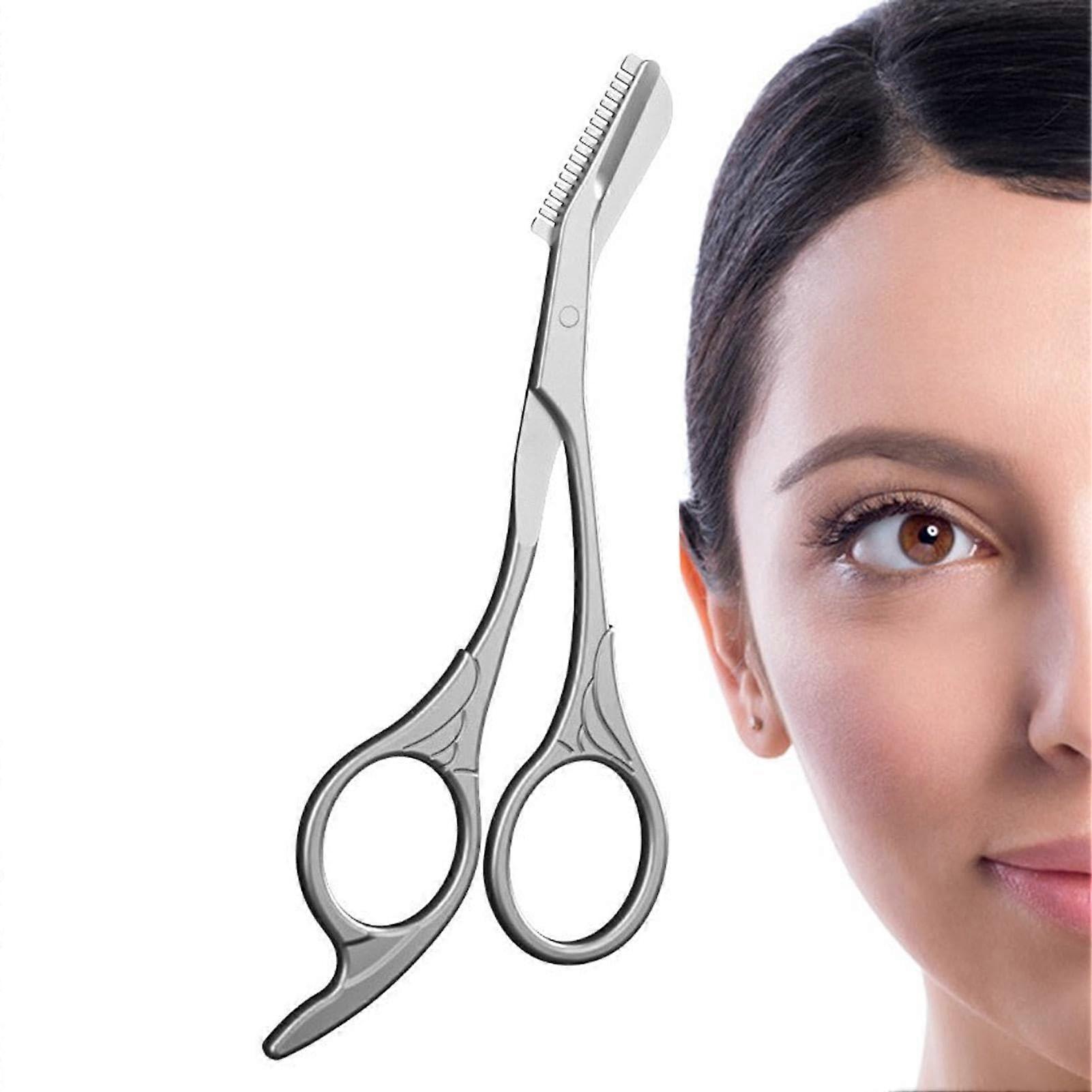 Eyebrow Scissors with Comb, Stainless Steel Eyebrow Trimmer Grooming Tool for Precision Shaping and Hair Removal