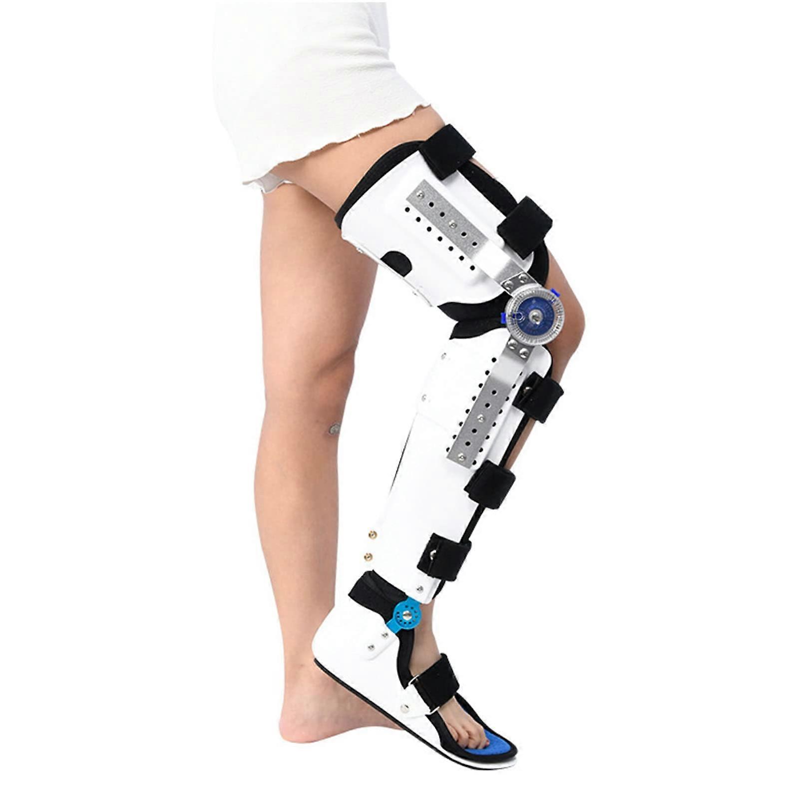Knee Brace with Hinge for Joint Stabilization, Adjustable Splint for Right Leg M, Fracture Protection and Support