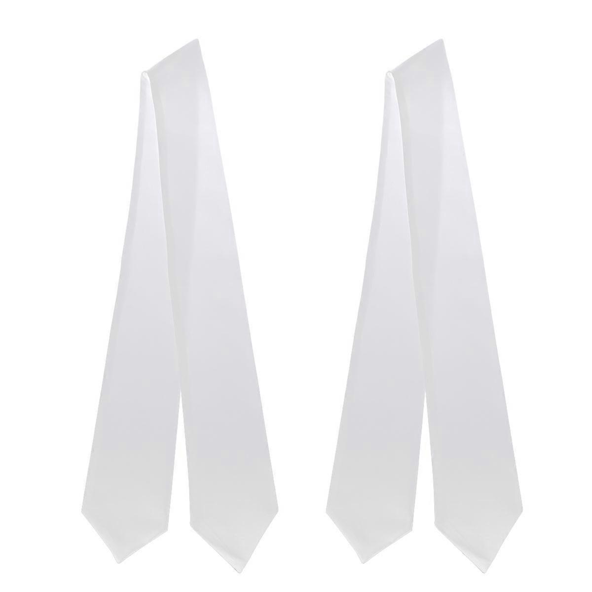 White Graduation Shawl for College High School Made of Double Layered Satin Portable and Lightweight 2PCS