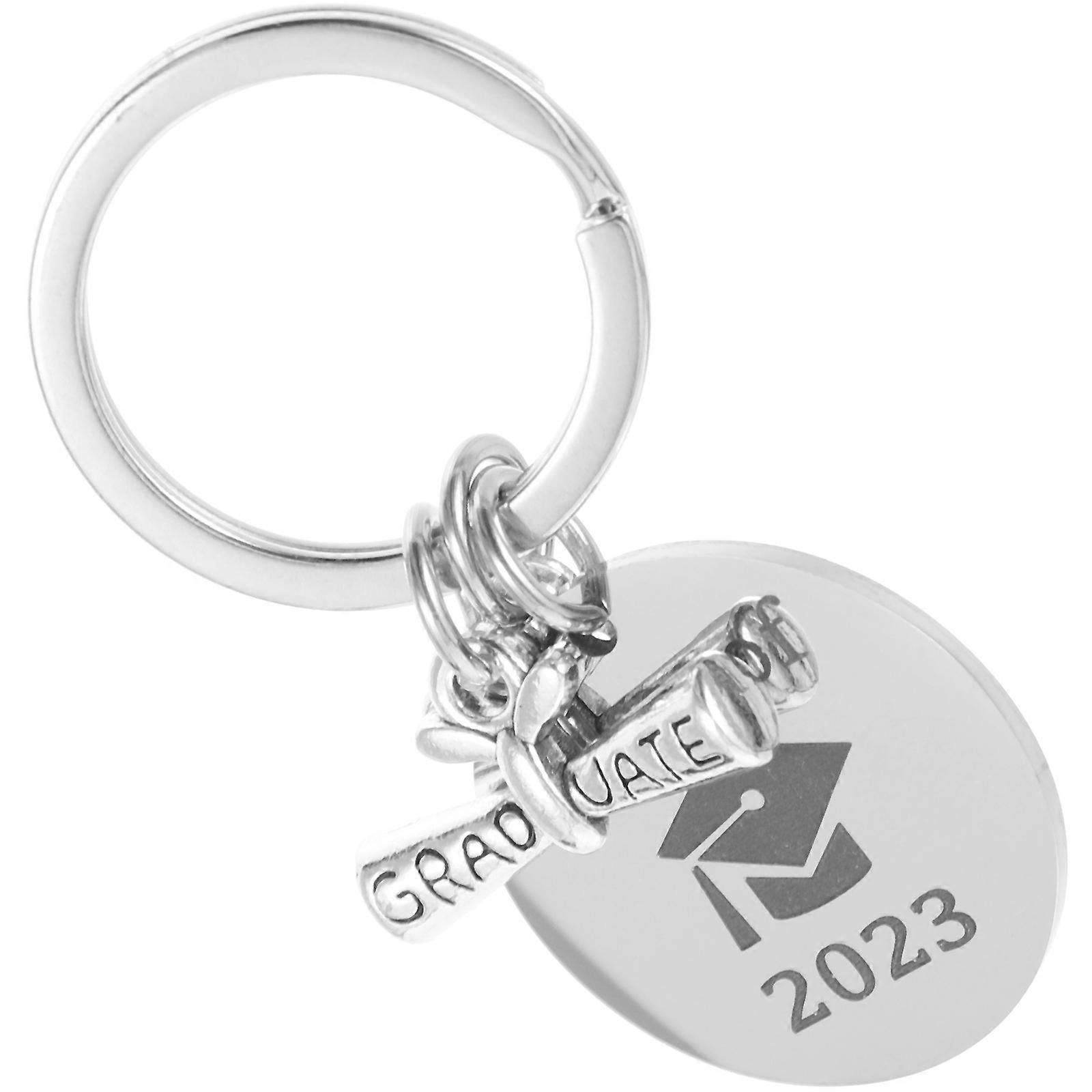 Graduation Themed Keychain Class Of 2023 Graduates In Silver Color 1Set Organize Keys