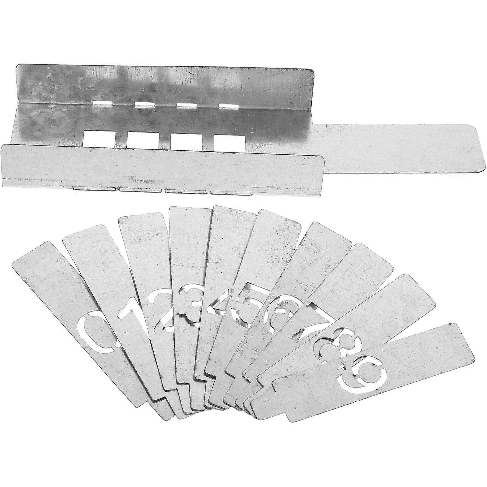 Hollow Figure 0-9 Template 1Set Silver Iron Painting Stencils for DIY with Clear Paint