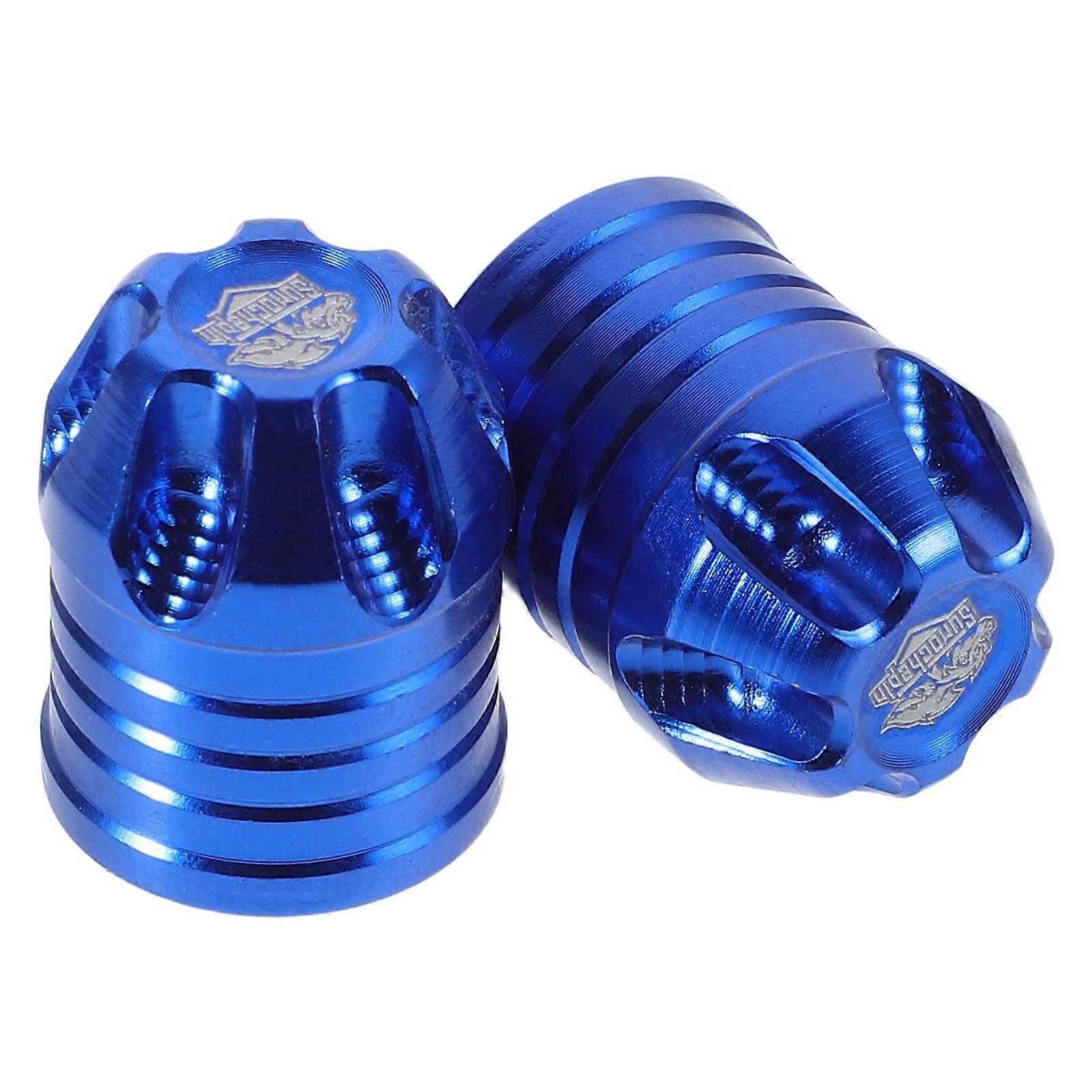 Blå aluminiumslegering bilventilhetter for biler motorsykler 2 stk. sett
