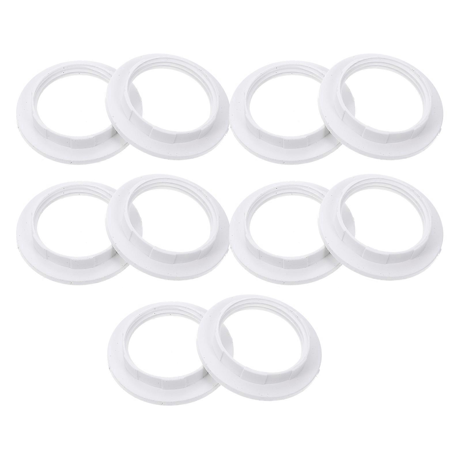 White Plastic Lamp Holder Ring for E27 Light Fixing Practical and Durable 10 Pieces