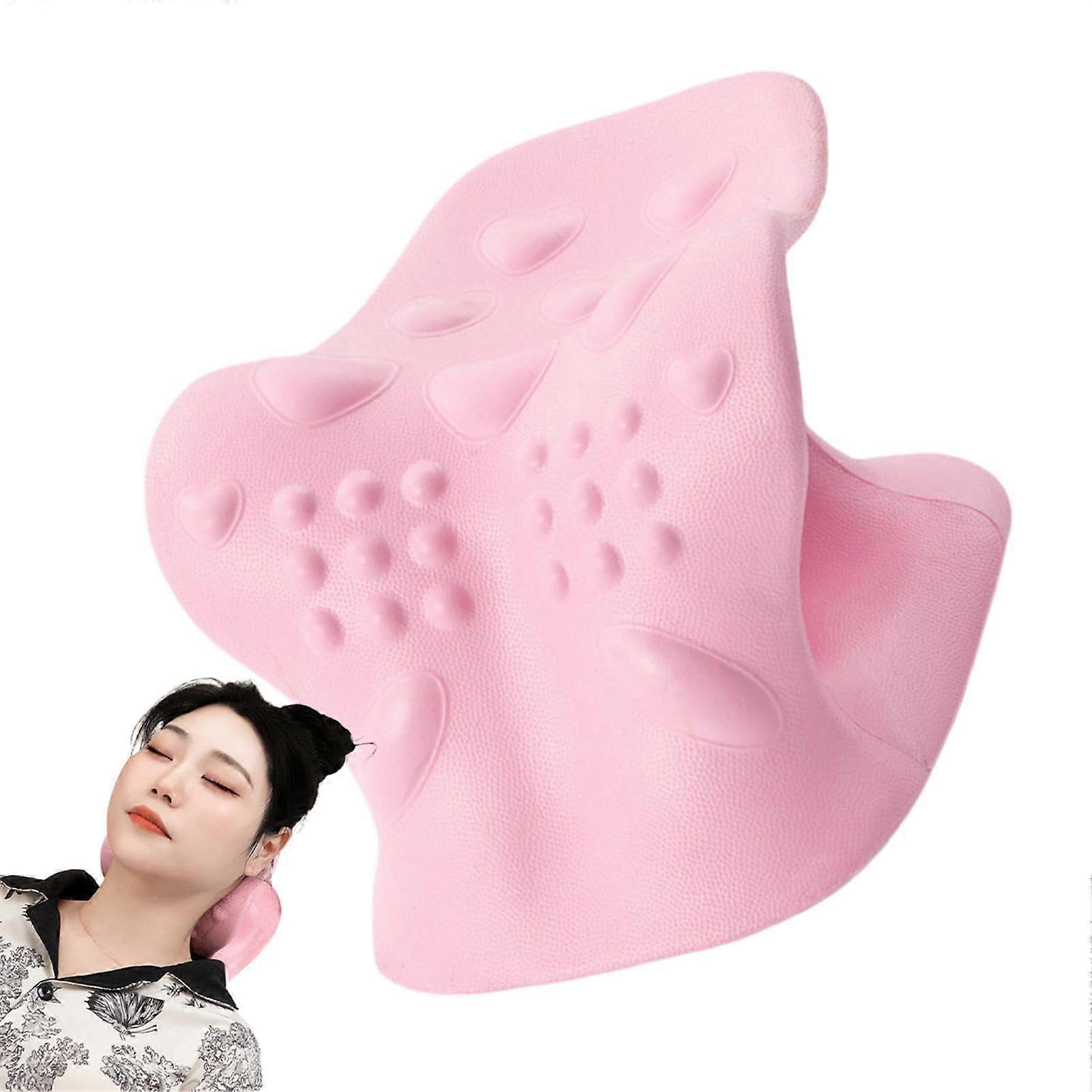 Pillow for cervical spine alignment, pink traction equipment