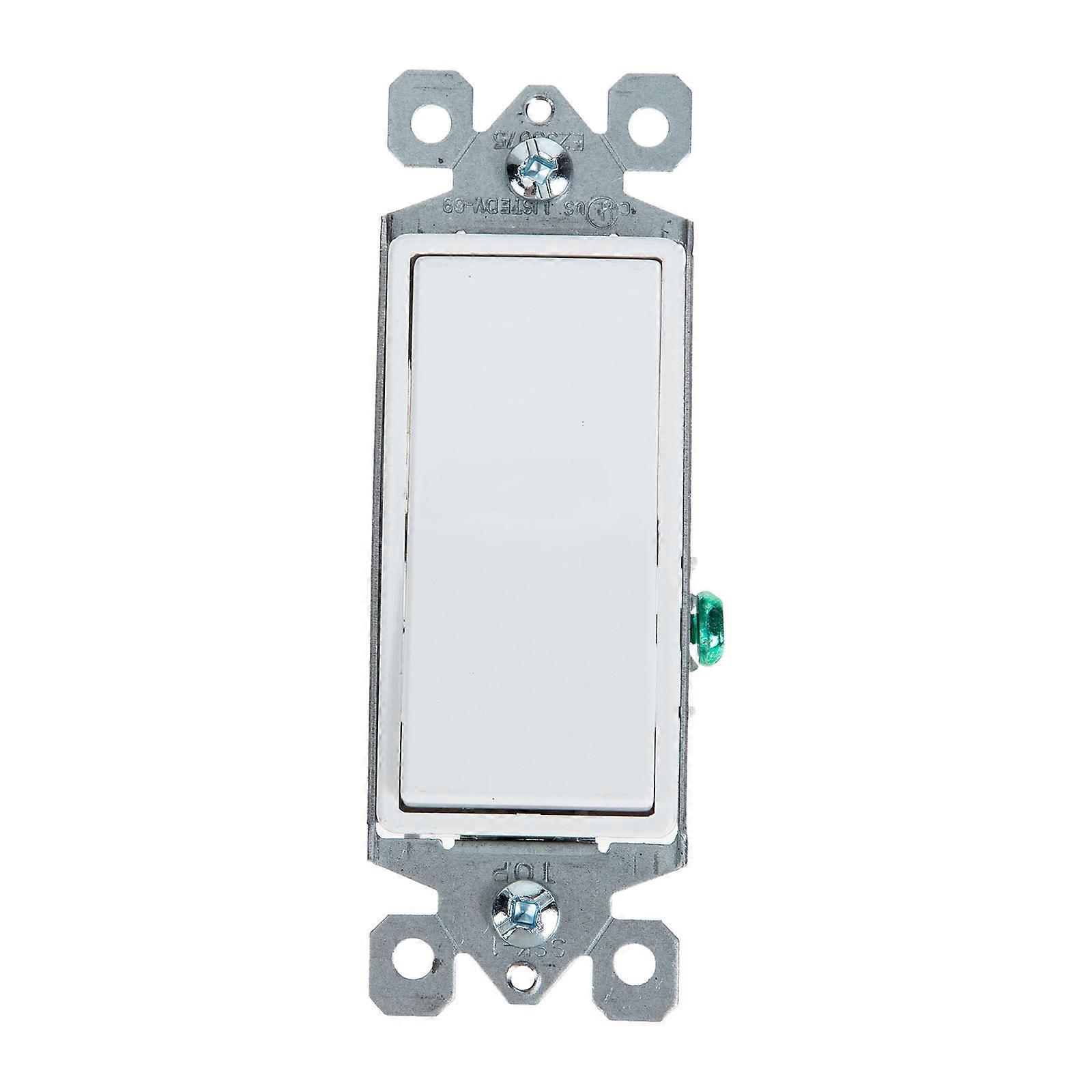 Rocker Light Switch 1Pack Compatible With LED Tungsten Fluorescent Lights For Indoor Use In White Ideal For Houses And Apartments