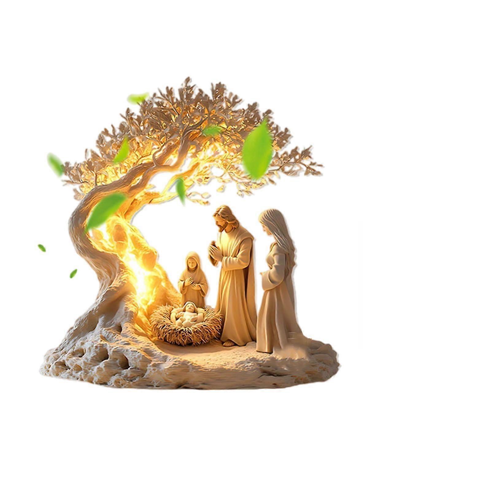 Nativity Scene Ornament Acrylic 2D Tabletop Decor for Christmas, Desk Display, Brings Holy Atmosphere