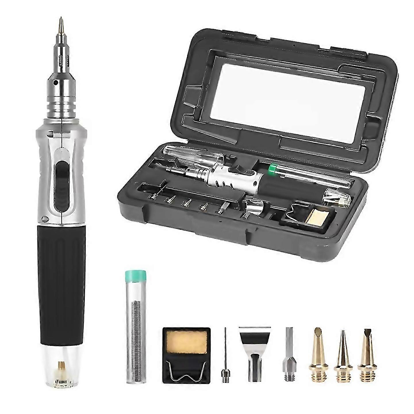 For 10 in 1 gas soldering iron case set multifunctional automatic ignition lighter cordless welding