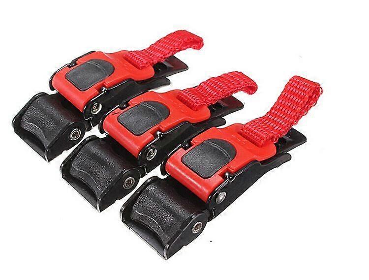 3-Pack Red Helmet Buckles - Quick Release Clips