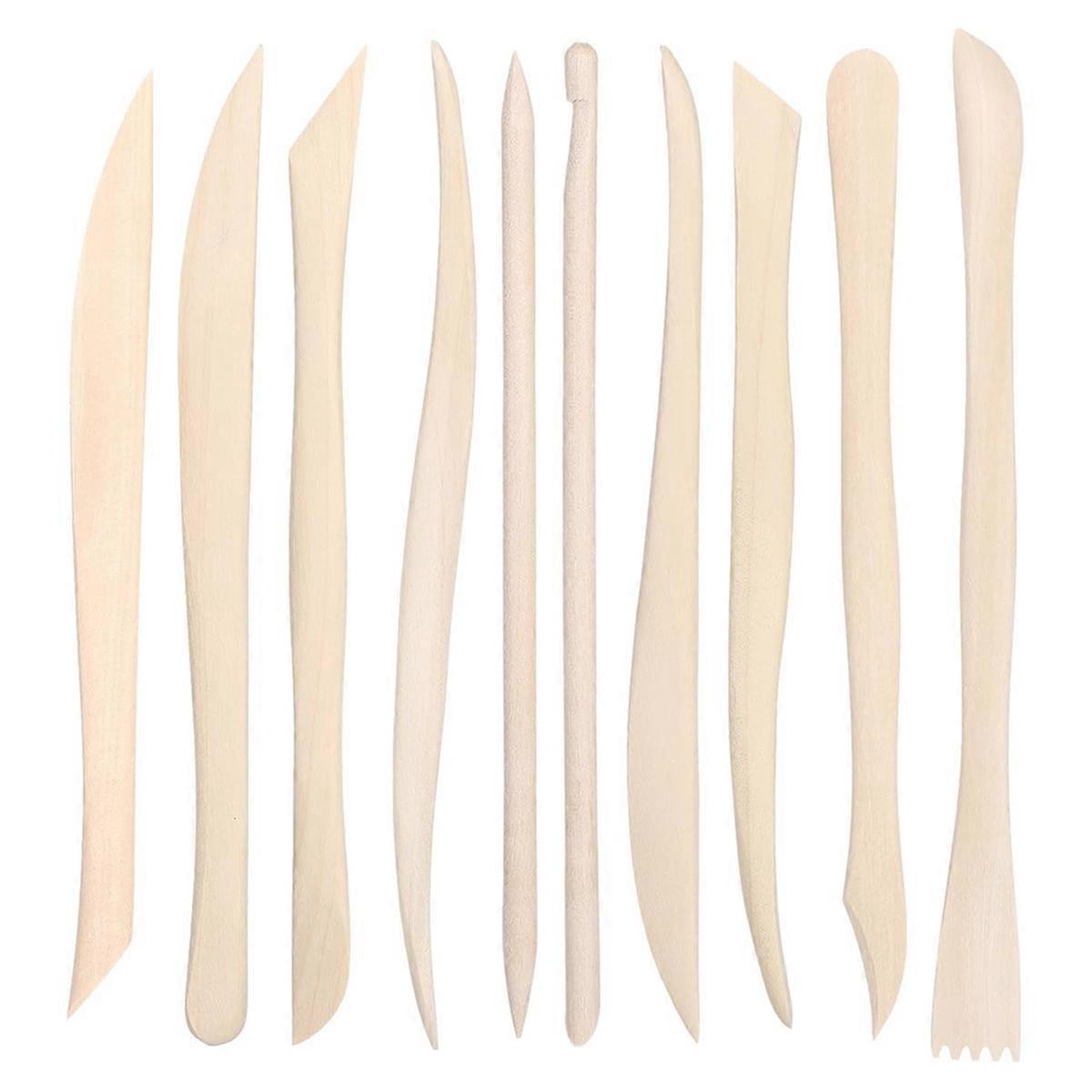 50PCS Wooden Clay Sculpting Tools, 6.2 Inch Smooth Double Ended Clay Modeling Tools, Polymer Clays Tool Sculpting