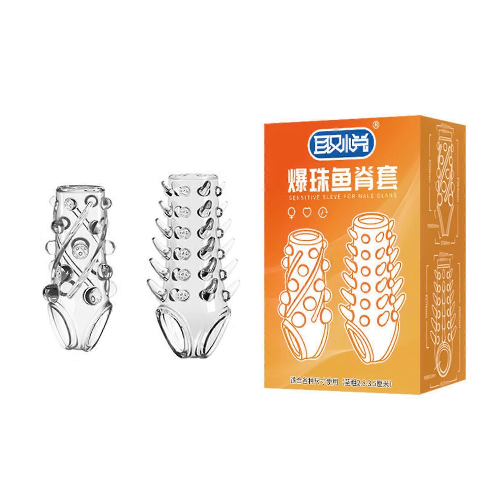 Large Particle Penile Sleeve for Men Reusable Particle Stimulation Penile Sleeve