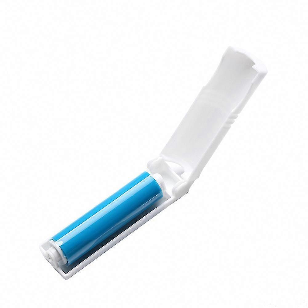 Sticky Portable Washable Lint Roller with Cover for Wool, Sheets, Hair & Clothing (Blue)