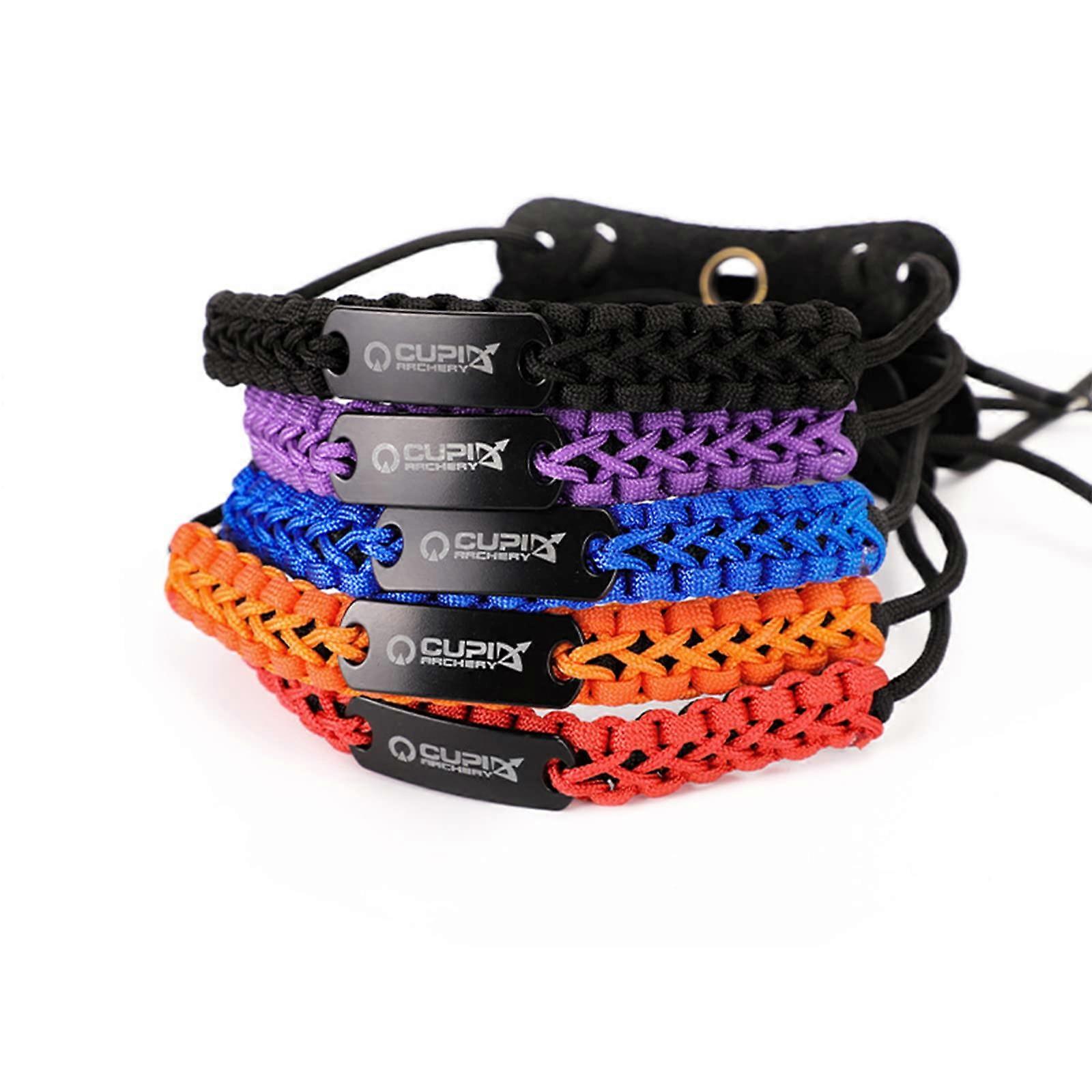 Archery Bow Wrist Sling Adjustable Multifunction Braided Parachute Cord Strap ompound Bow Sling for Hunting Shooting Multiple Colors Black