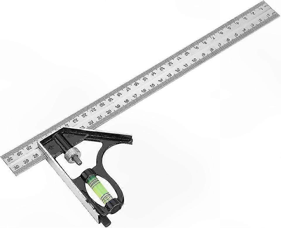 12-Inch Stainless Steel Adjustable Angle Ruler for Professional Measurement and Right Angle Layout Tool with 300mm Scale