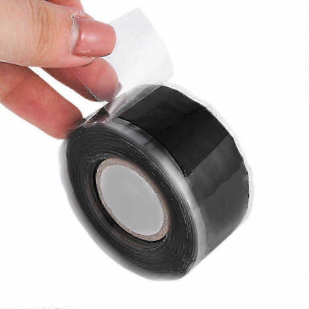 Self-Fusing Silicone Tape, 25mm Wide, Black - Insulating & Sealing for Water and Air Applications