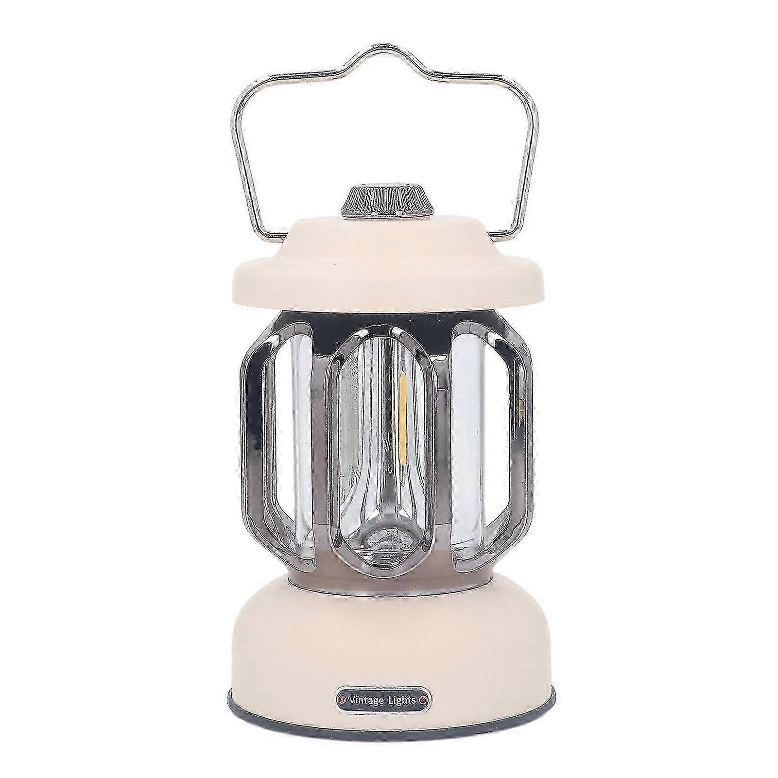 Lampe de camping vintage 3 modes Lumière de tente LED étanche à intensité variable avec crochet