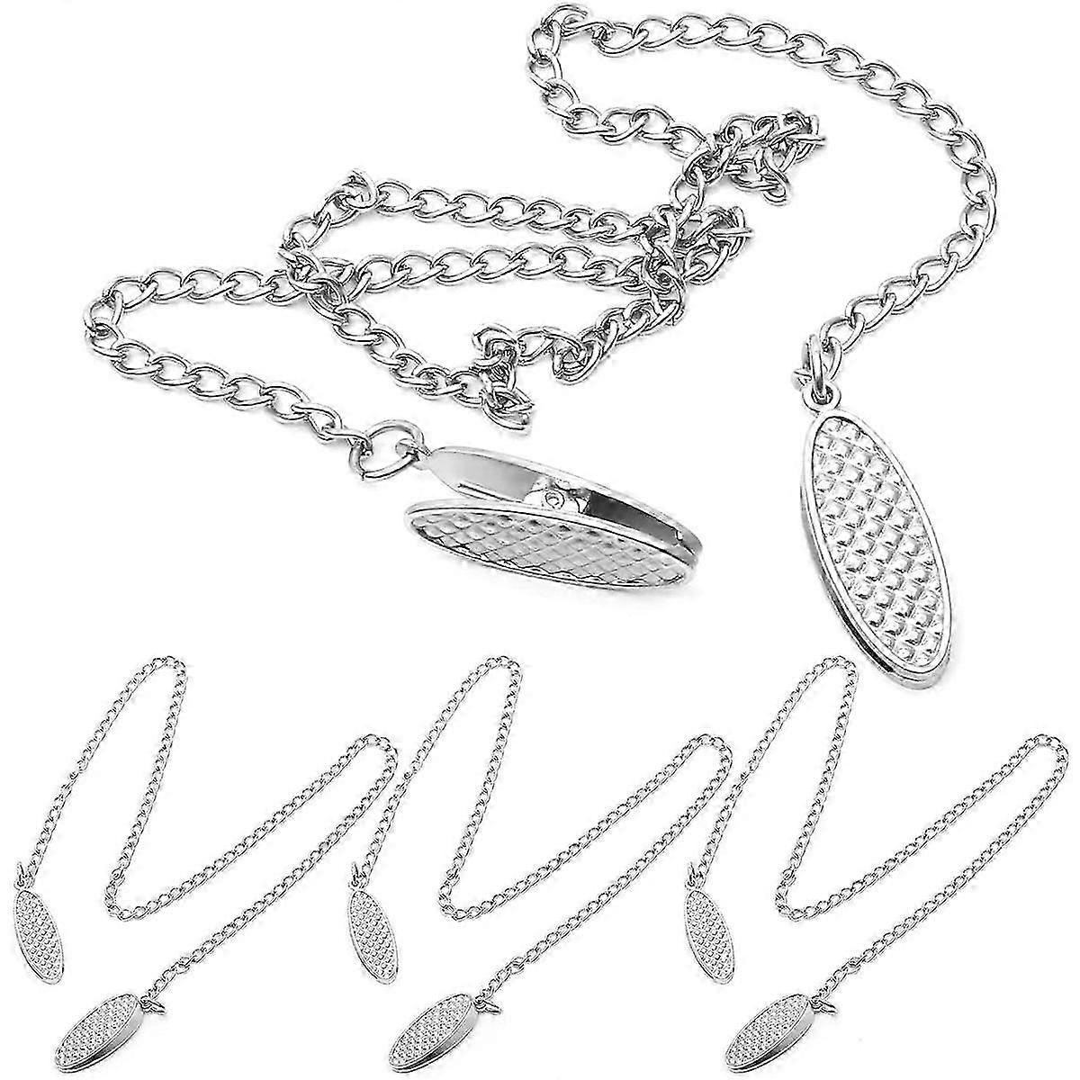 Serviettkjede i rustfritt stål med klips, 4-delt sett