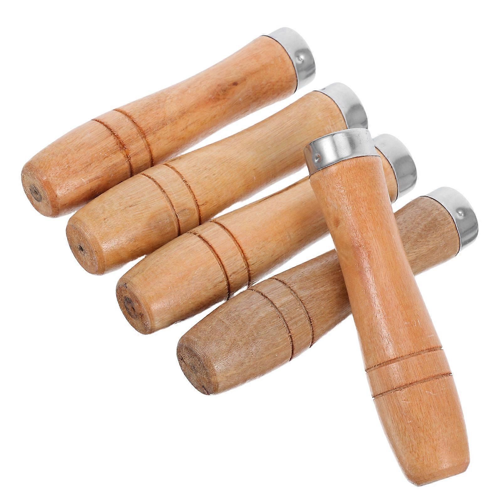 Wood Tool Handle Replacement For DIY Projects10 Inch Ergonomic Grip Light Yellow Smooth Finish 5Pack