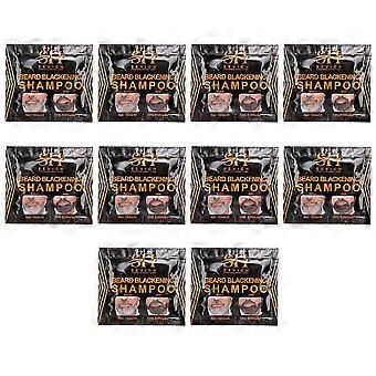 10Pcs 5Mins Blackening Beard Shampoo Dye Herb Natural Coloring