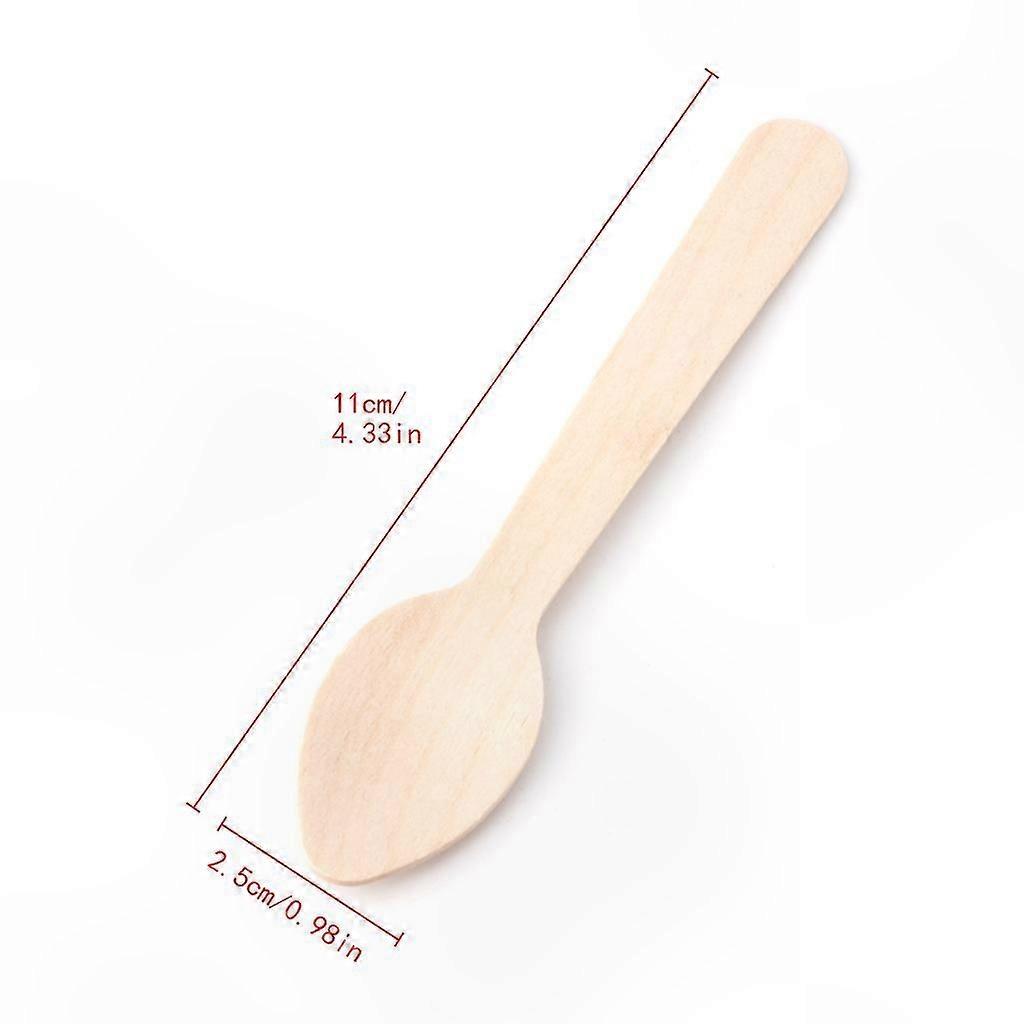 Biodegradable Disposable Spoons, 100 Count, Eco-Friendly Natural Material Cutlery