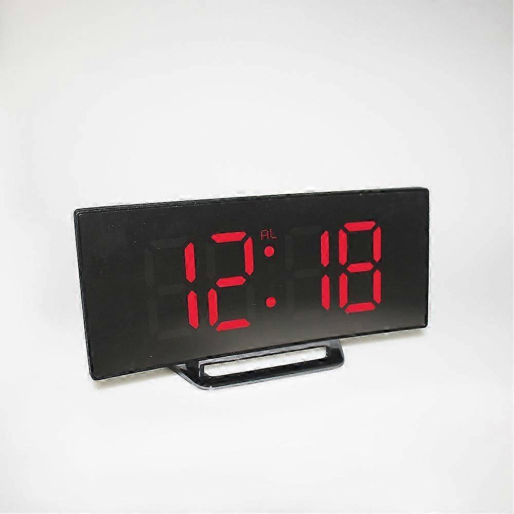 Curved LED Clock Student Alarm Clock Creative Electronic Clock  PK