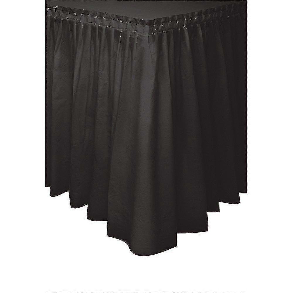 Unique Party 50062  - Plastic Black Table Skirt, 14ft