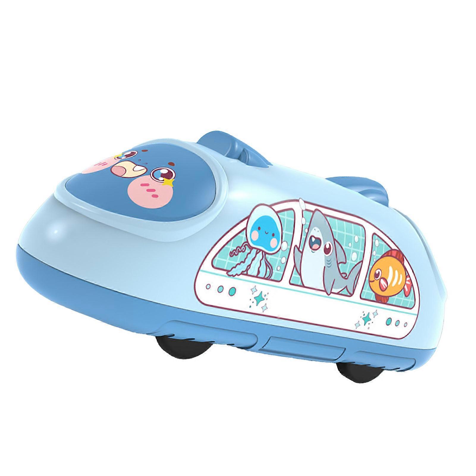 Pull Back High Speed Rail Toy with Movable Tires 13.5x5x5cm Blue