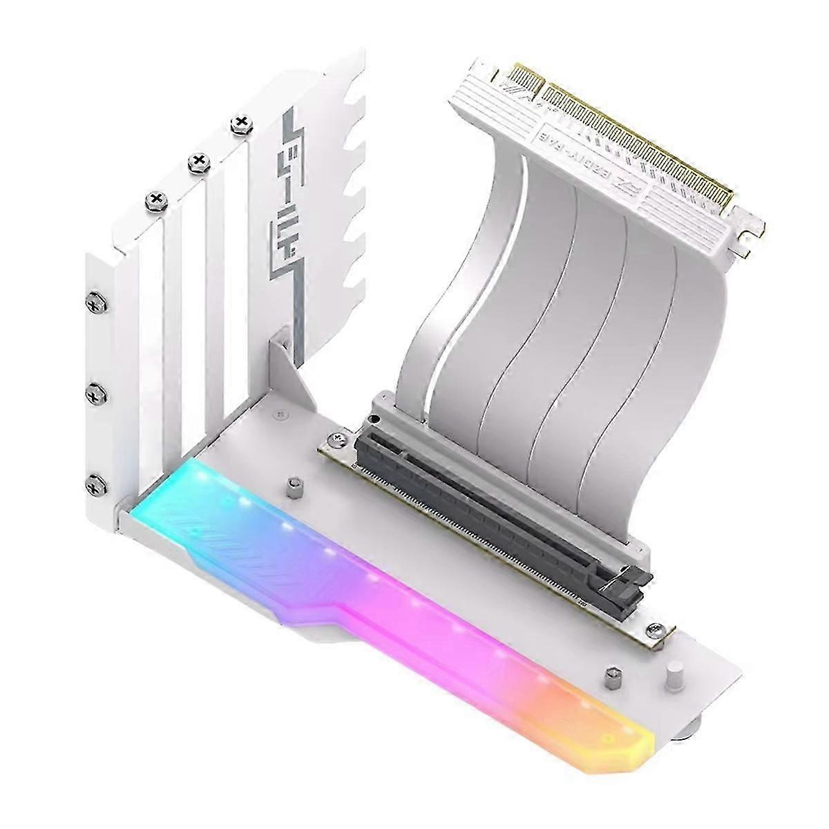 Vertical GPU Mounting Bracket with PCI-E 4.0 X16 Riser Cable Video Card Support Kit 90 Degree Right