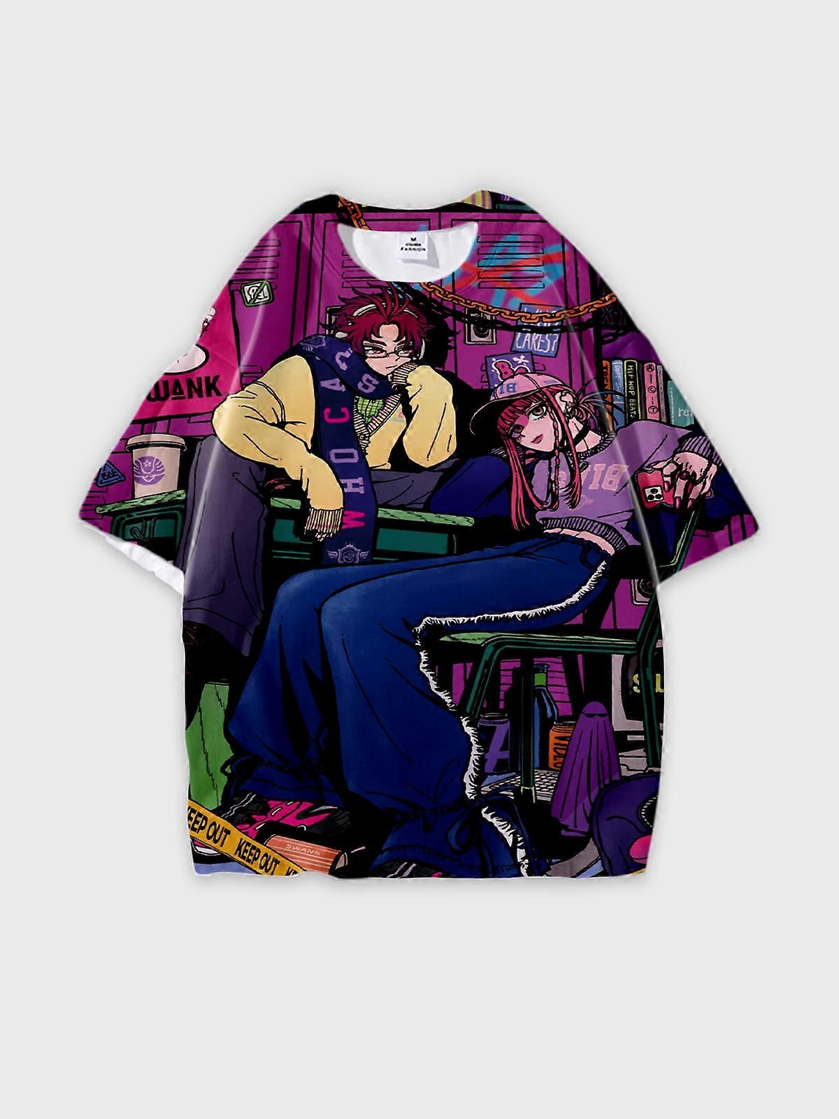 T-Shirt Round Neck, Loose Short Sleeve Paradox Live THE ANIMATION Graphic Tee, Unisex Summer Casual Top V3043