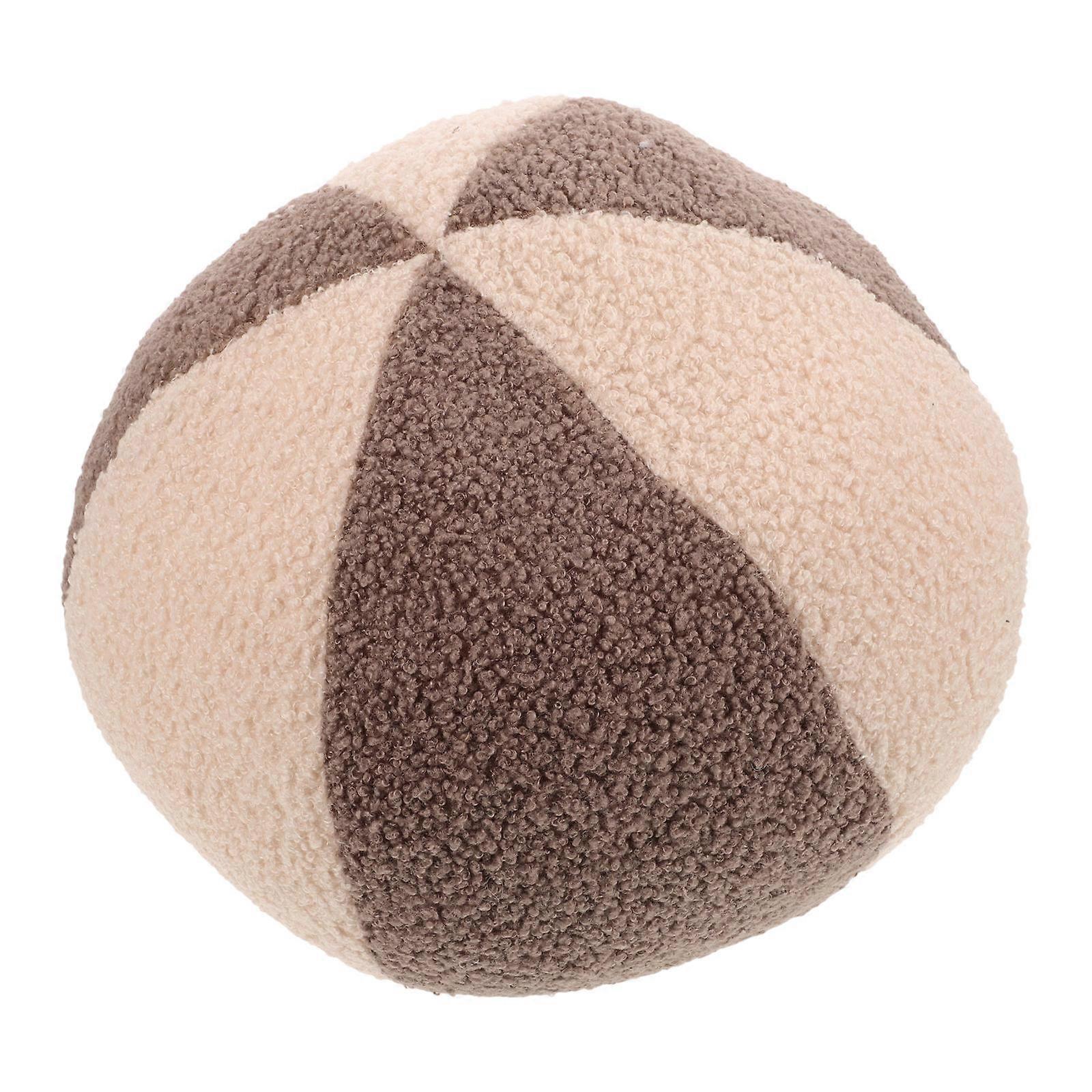 Circular Pillow Round Shaped Stuffed Cushion Milk White and Mocha Brown For Women Nursery Room 30.00X30.00X30.00CM Sleep Pillow 1Pcs