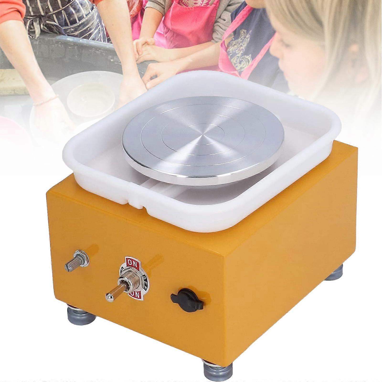Mini Pottery Wheel Machine Electric Rotation Ceramics With Basin And 3 Turntables 0300 RPM Automatic DIY Beginners