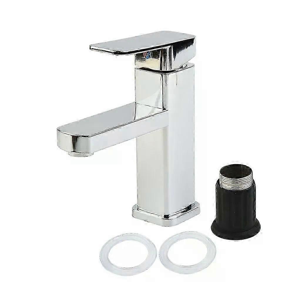 Chrome faucet for basin with deck mounted installation