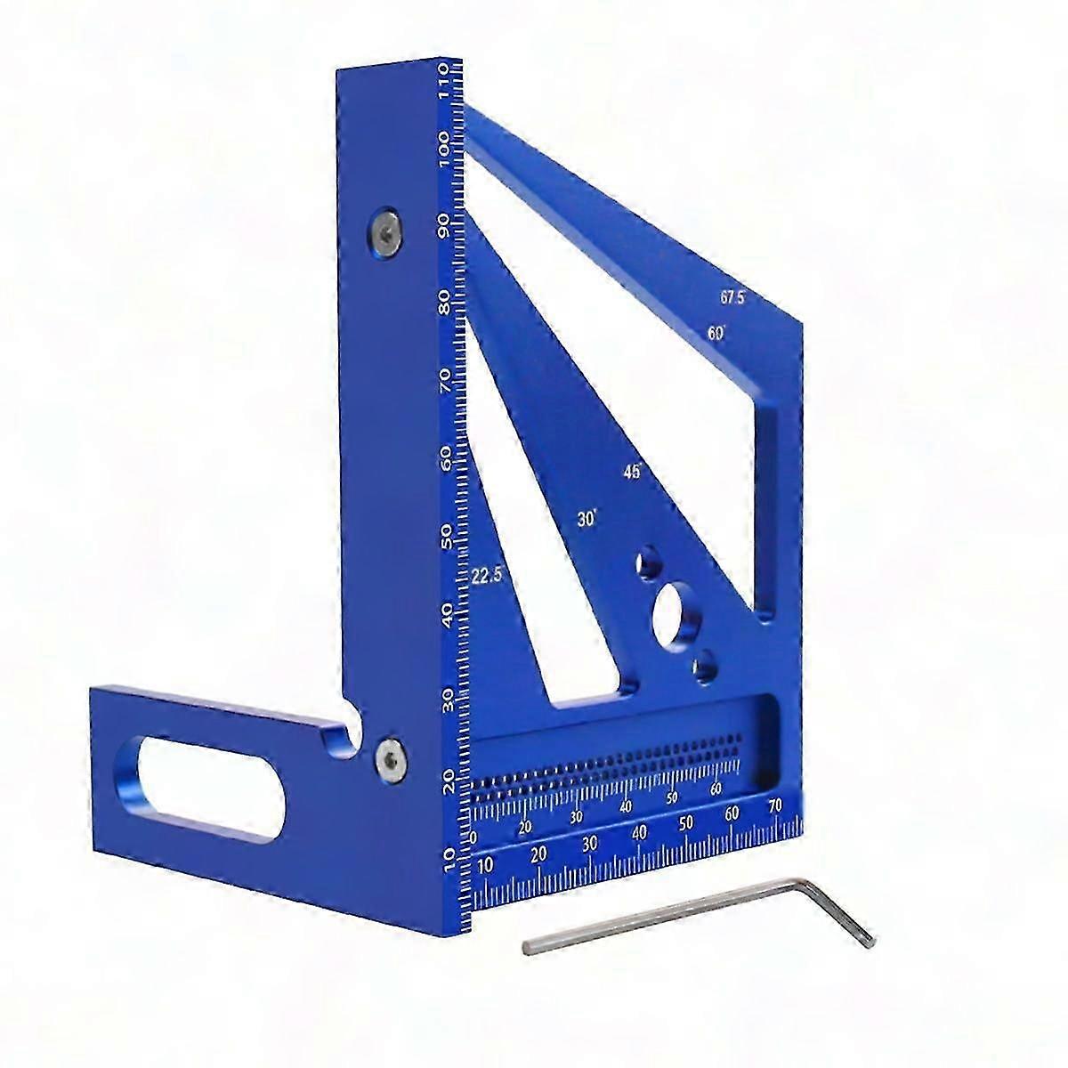 22.5/30/45/60/67.5/90 Degree Square Ruler Protractor, Multi-Angle 3D Measuring Tool for Woodworking & Carpentry