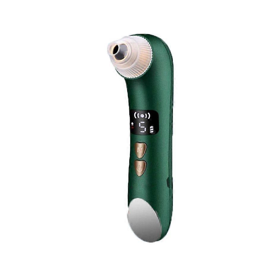 Blackhead Remover Vacuum Cleaner with LED Display, 3 Heat Modes, 5 Suction Levels, USB Rechargeable, Suitable for Women and Men(green)