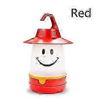 Indoor Lights Smiley Light Battery Operated Portable Camping Tent Lanterns Emergency Light Night Market Stall Light Red