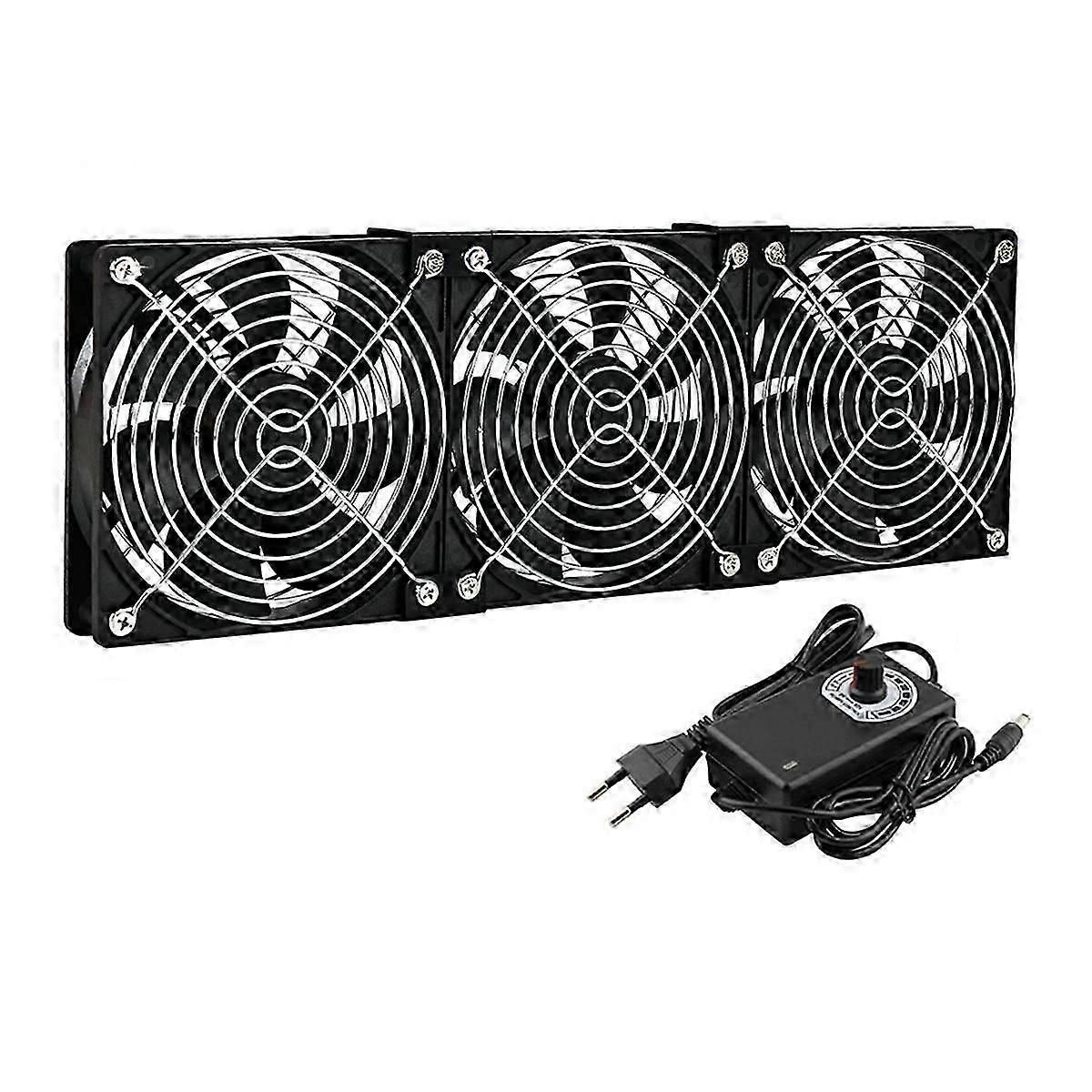 3x120mm Computer Fan with AC 100V-240V Speed Controller EU Plug