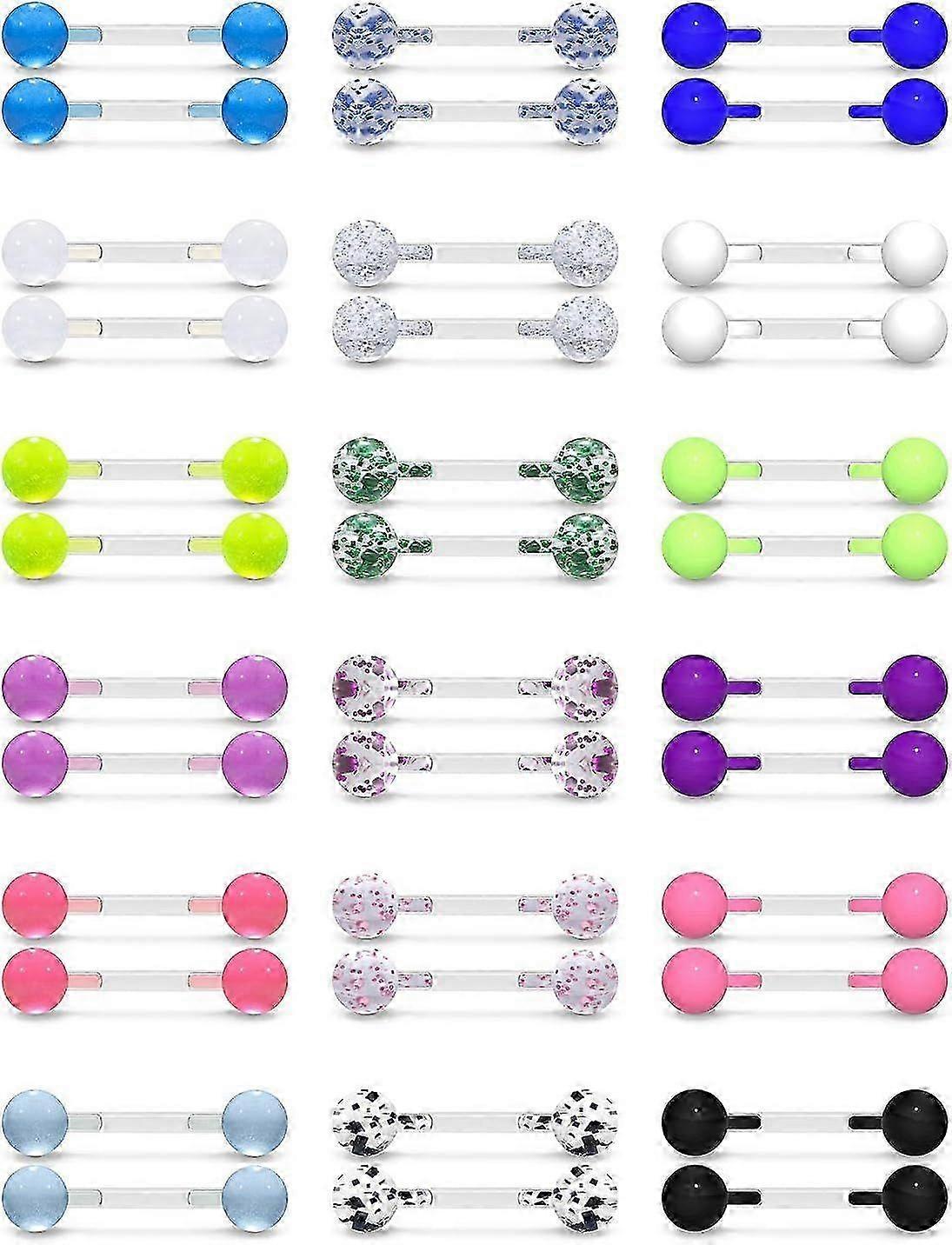 14G Nipple Rings Acrylic Flexible Internally Threaded Tongue Ring Nipplerings